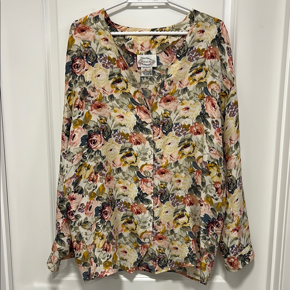 Floral Button-Up Blouse